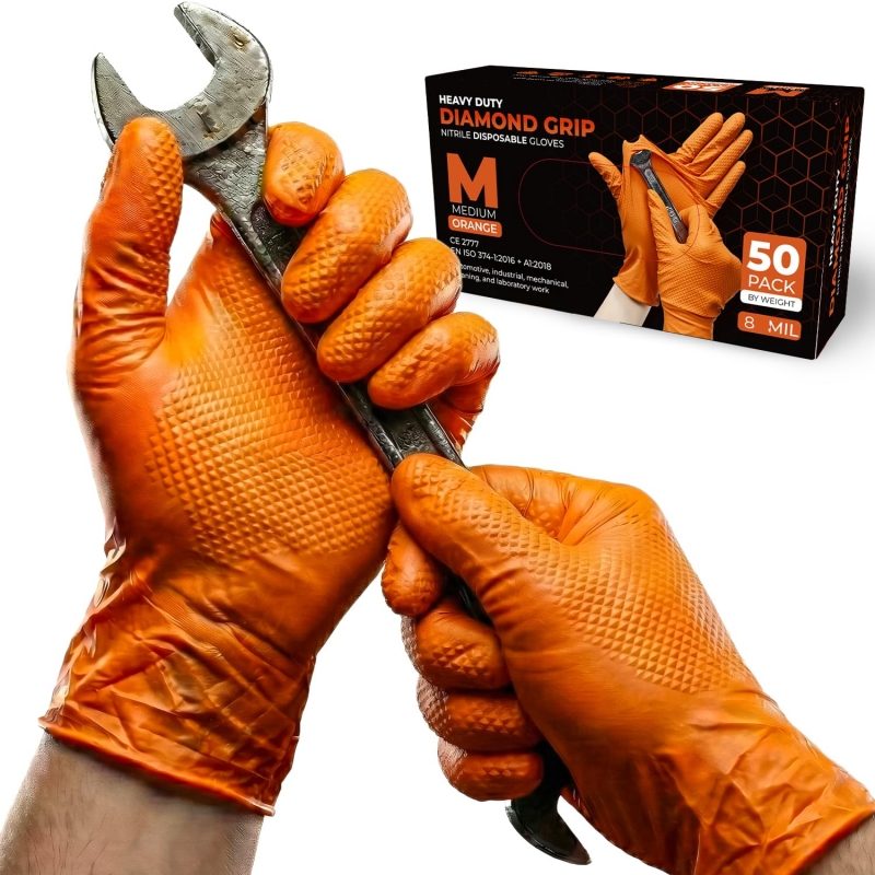 Nitrile Mechanic Glove - 100PCS Nitrile Gloves Disposable 8-mil Latex