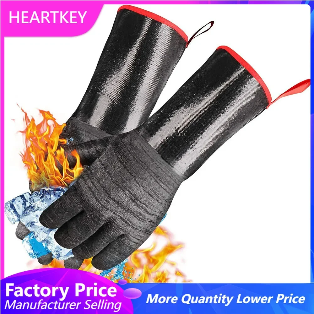 Oven Mitt Silicone - Silicone Oven Mitts, Non-Slip BBQ Gloves,