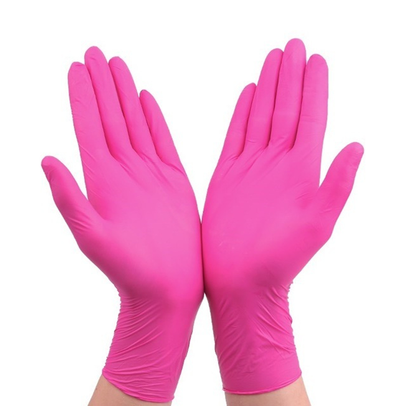Nitrile Mechanic Glove - Pink Black Disposable Nitrile Gloves Protective