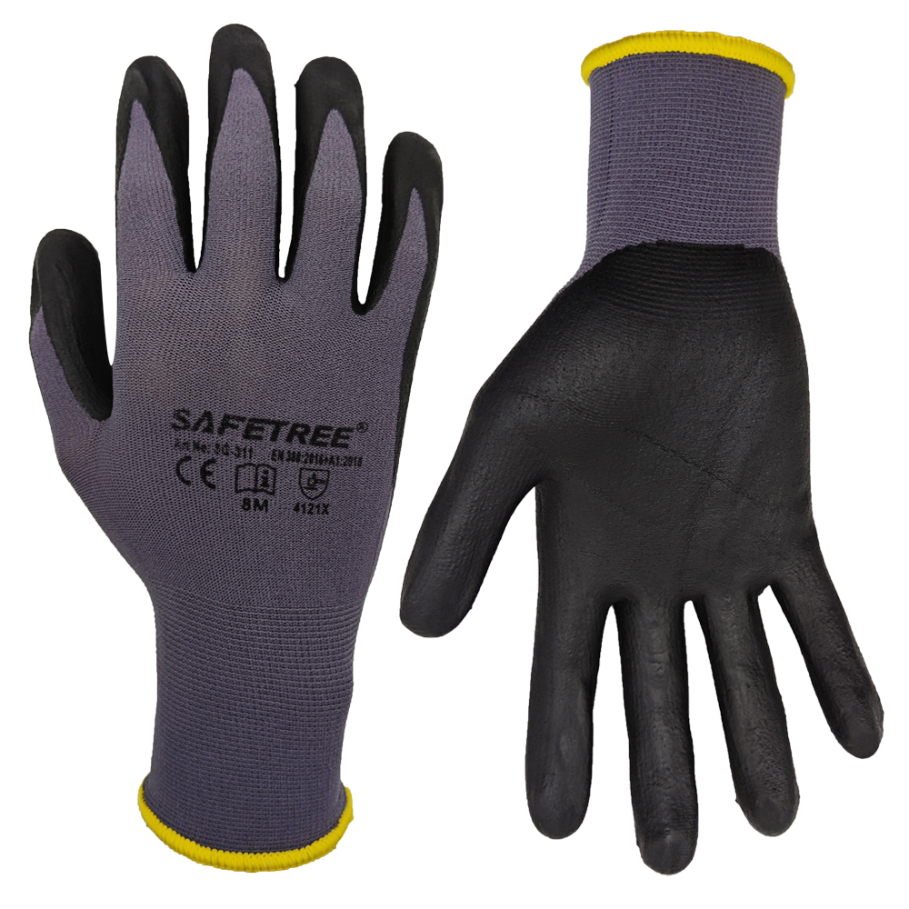 Nitrile Mechanic Glove - SAFETREE 10Pairs CE Nylon Safety Gloves