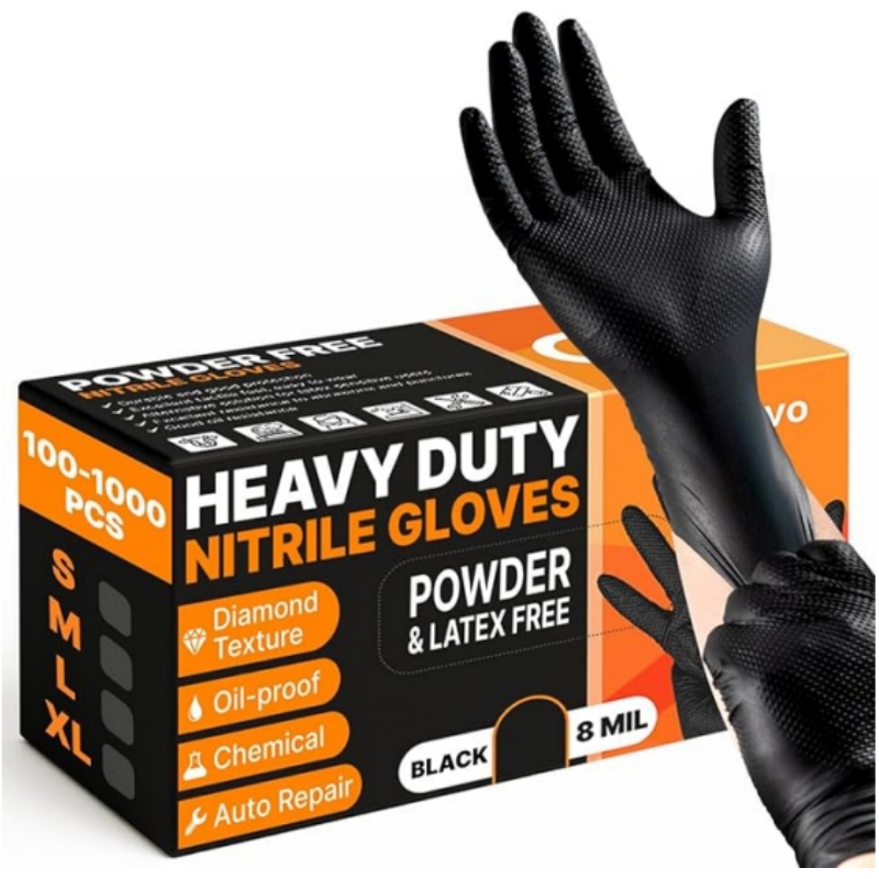8Mil Heavy Duty Black Nitrile  - Nitrile Mechanic Glove 评论和价格