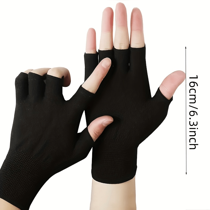 Black Knit Half Finger Gloves, - Fingerless Glove Knit 评论和价格
