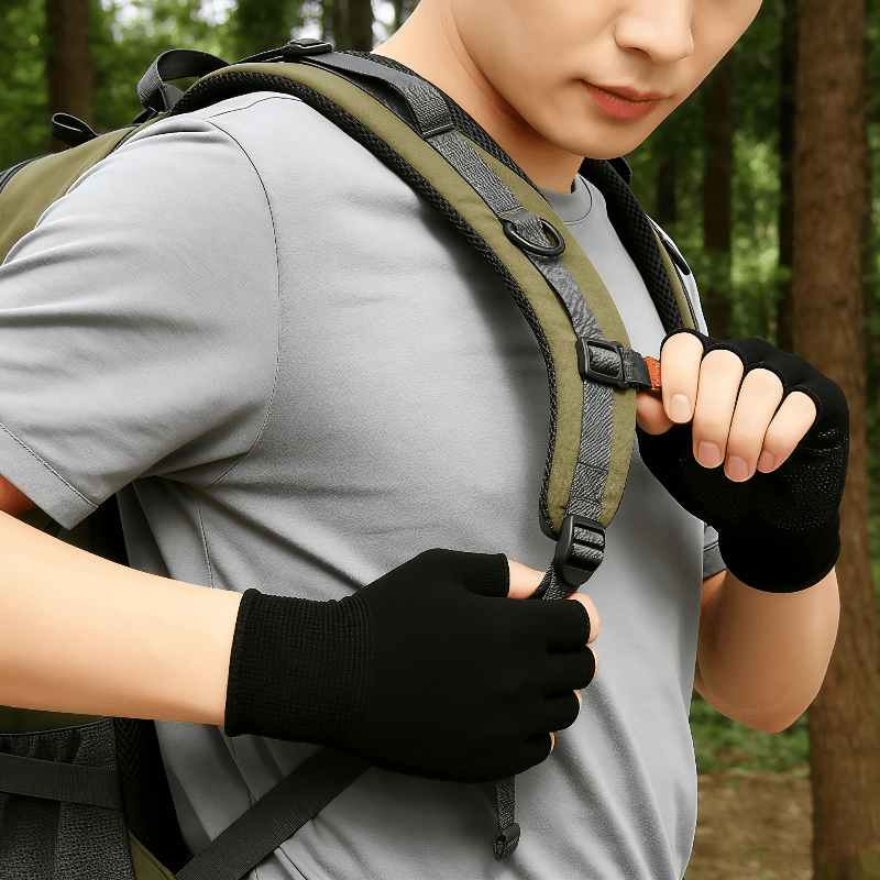 Black Knit Half Finger Gloves, - Fingerless Glove Knit 评论和价格