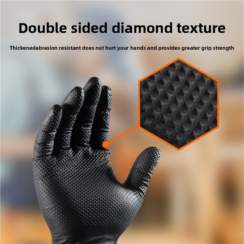Heavy Duty Diamond Pattern Nit - Nitrile Mechanic Glove 评论和价格