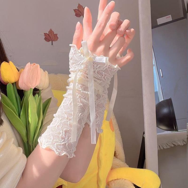 Women Gothic Mesh Fingerless G - Fingerless Glove Knit 评论和价格