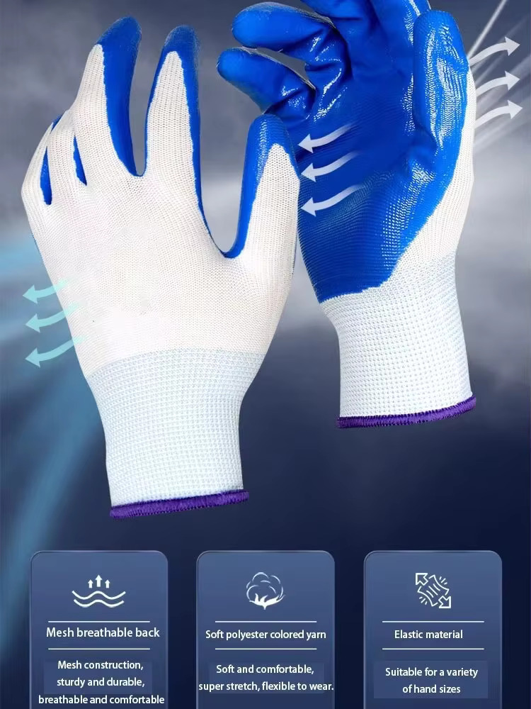 3 Pairs Of Non-slip Wear-resis - Nitrile Mechanic Glove 评论和价格