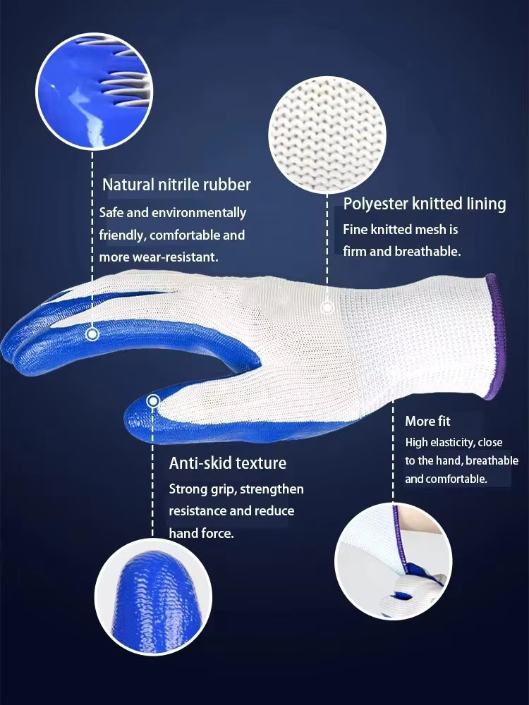3 Pairs Of Non-slip Wear-resis - Nitrile Mechanic Glove 评论和价格