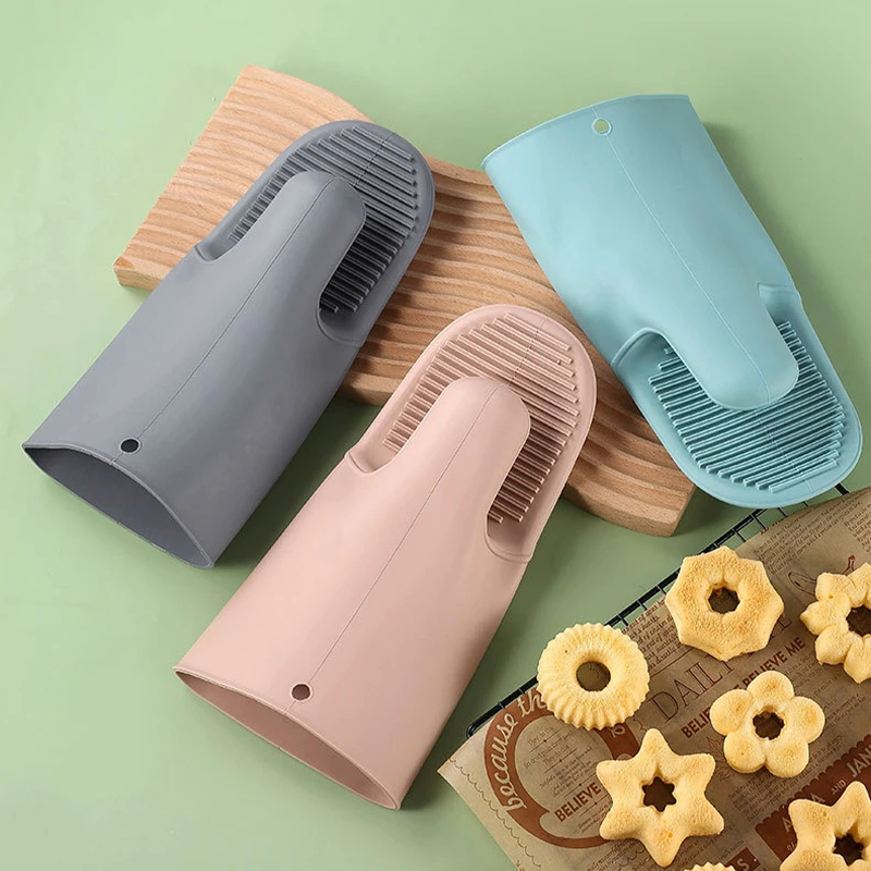 1/2Pcs Long Thickened Oven Glo - Oven Mitt Silicone 评论和价格