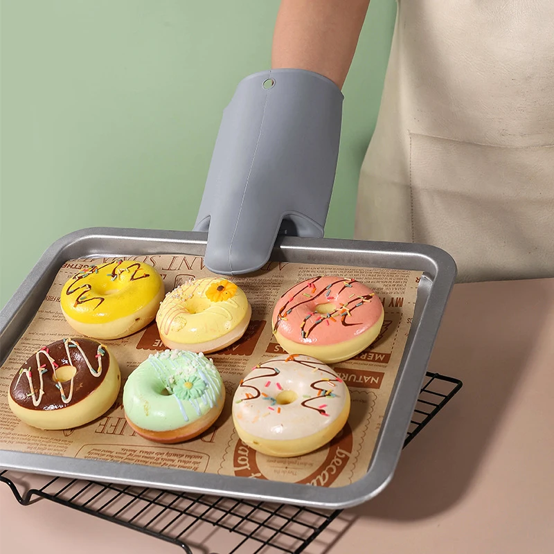 1/2Pcs Long Thickened Oven Glo - Oven Mitt Silicone 评论和价格