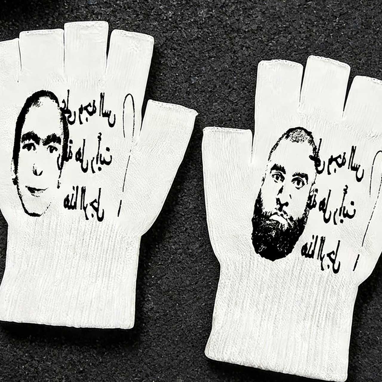Y2K Retro Printed Fingerless G - Fingerless Glove Knit 评论和价格