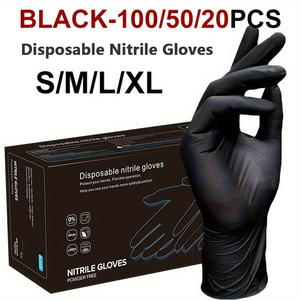 20/50/100PCS Black Nitrile Dis - Nitrile Mechanic Glove 评论和价格