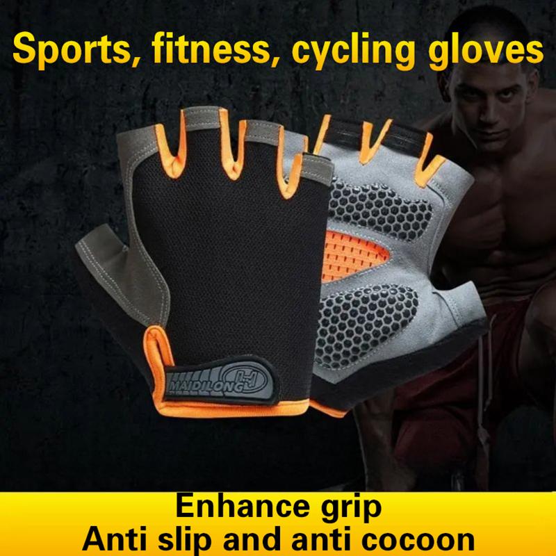 1Pair Half Finger Cycling Glov - Fingerless Glove Knit 评论和价格