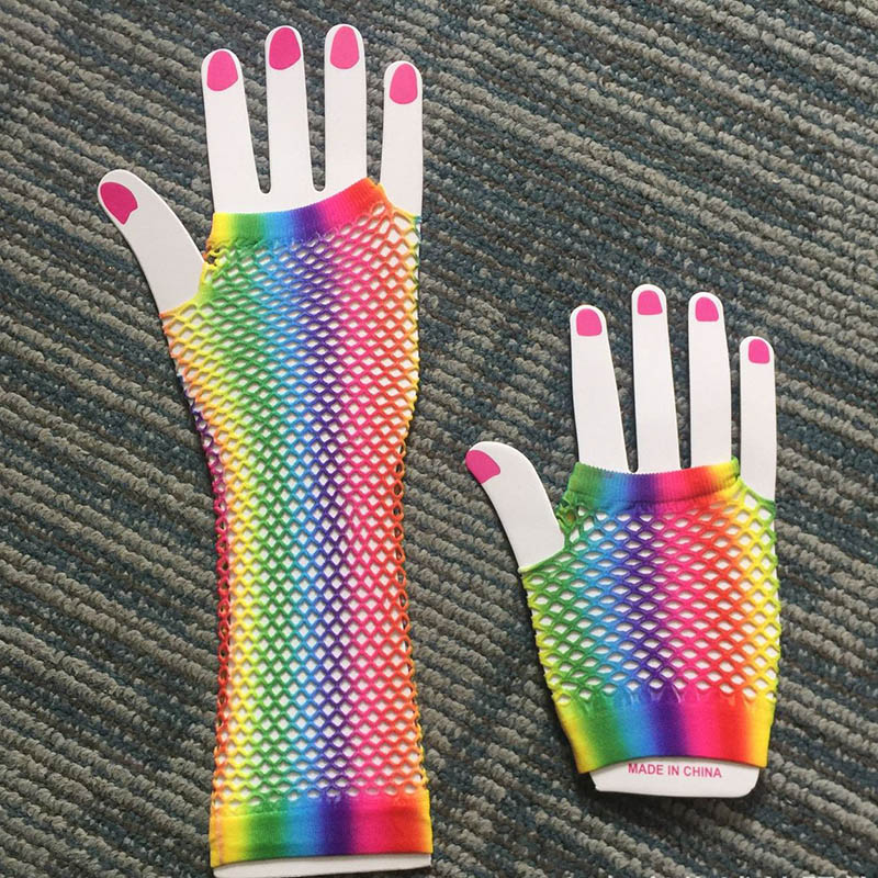 1 Pair Women Long Fishnet Net  - Fingerless Glove Knit 评论和价格