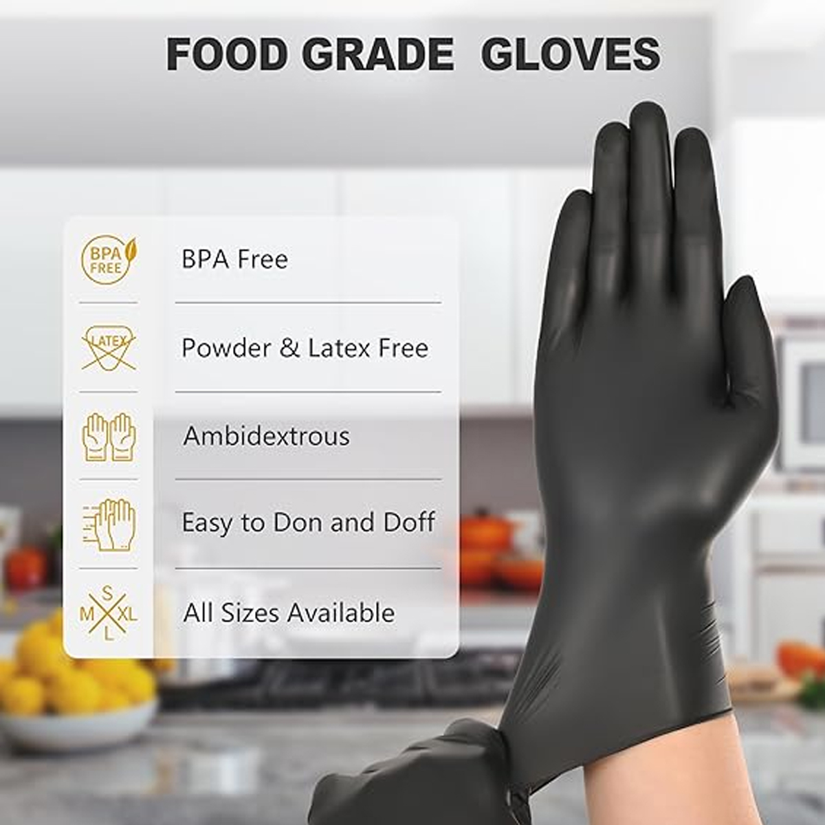 Heavy-Duty Black Disposable Ni - Nitrile Mechanic Glove 评论和价格