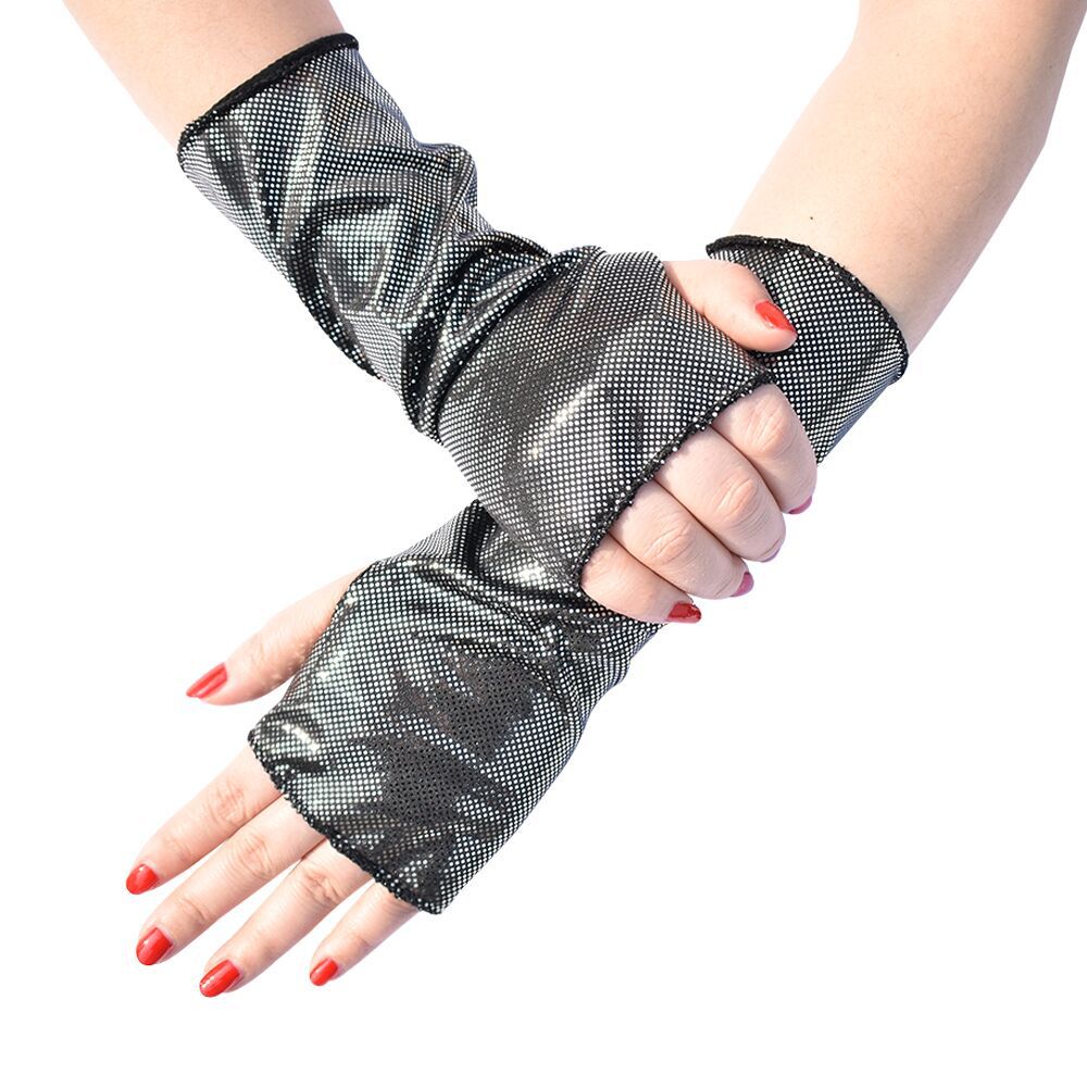 1Pair Women's Faux Patent Leat - Fingerless Glove Knit 评论和价格