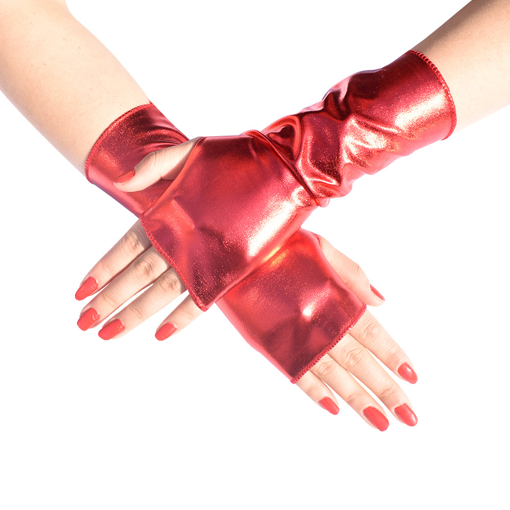 1Pair Women's Faux Patent Leat - Fingerless Glove Knit 评论和价格
