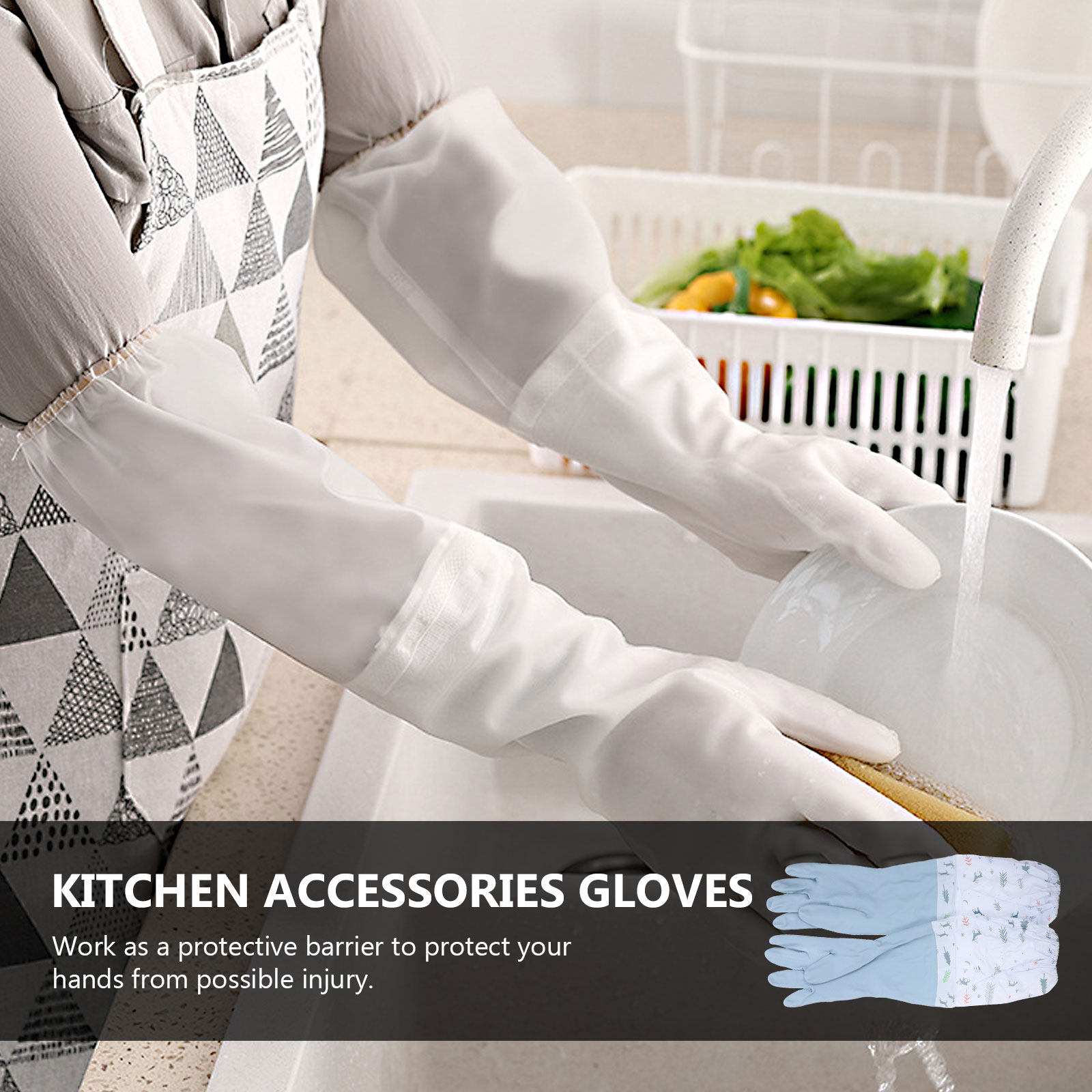 2 Pair Gloves Cleaning Waterpr - Dish Glove Rubber 评论和价格