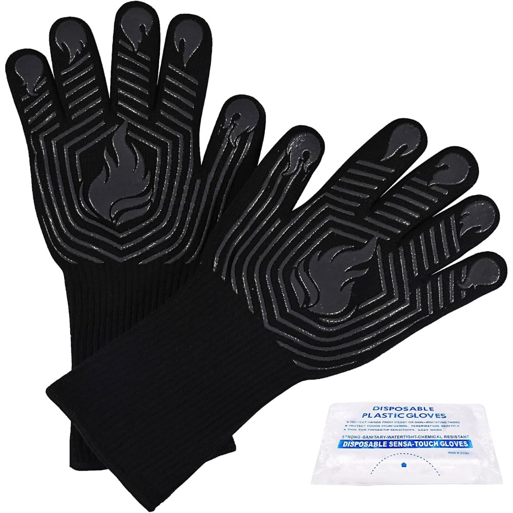 BBQ Gloves, 1472°F Heat Resist - Oven Mitt Silicone 评论和价格